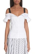 Women's Jason Wu Grosgrain Trim Off The Shoulder Top - White