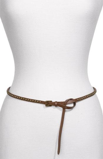 Tarnish Skinny Stud Belt Brown X-Small