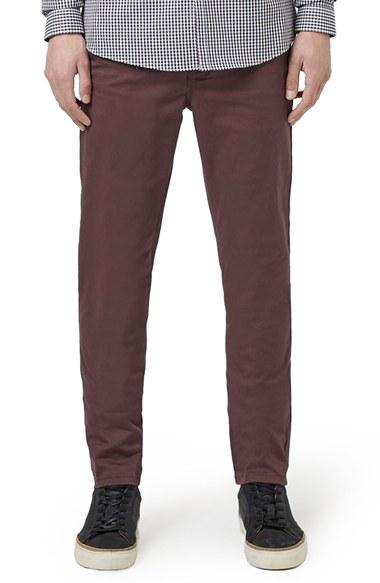 Men's Topman Stretch Skinny Fit Chinos X 32 - Burgundy