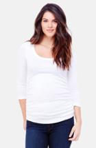 Women's Ingrid & Isabel Ruched Maternity Top - White
