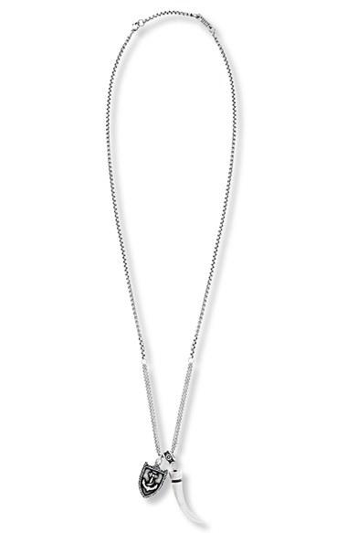 Men's Steve Madden Horn & Armor Pendant Necklace