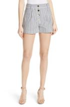 Women's Derek Lam 10 Crosby Stripe Stretch Cotton Shorts - Blue