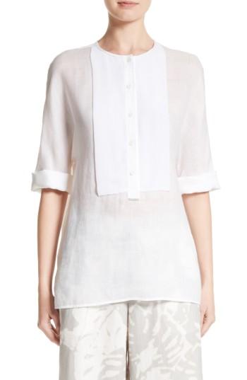 Women's Lafayette 148 New York Delaney Blouse, Size - White