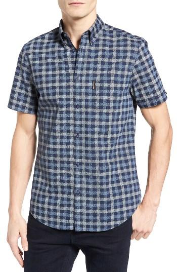 Men's Ben Sherman Mod Fit Check Sport Shirt - Blue