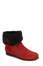 Women's Arche 'baiwa' Faux Shearling Cuffed Bootie Us / 37eu - Red