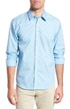 Men's Jeremy Argyle Slim Fit Palm Print Sport Shirt - Blue