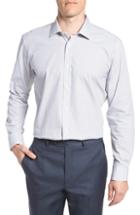 Men's Ted Baker London Rosprim Trim Fit Geometric Dress Shirt - 34/35 - Grey