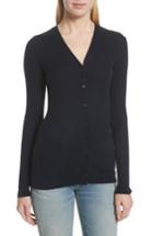 Women's Vince Skinny Ribbed Cashmere Cardigan - Blue