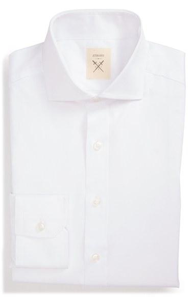 Men's Strong Suit Trim Fit Solid Twill Dress Shirt
