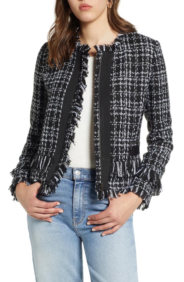 Women's Halogen Tweed Jacket - Black