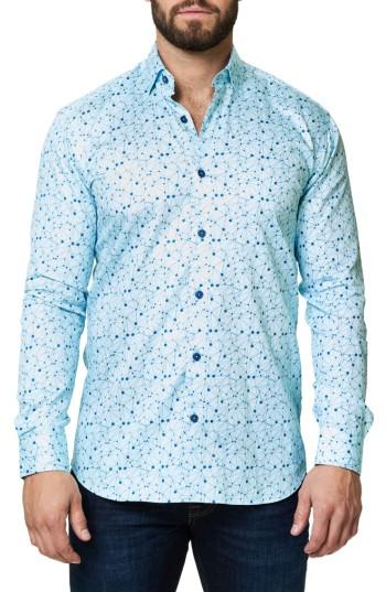 Men's Maceoo Geo Print Sport Shirt (s) - Blue