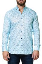 Men's Maceoo Geo Print Sport Shirt (s) - Blue