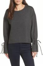 Women's Halogen Cinch Cuff Sweatshirt, Size - Grey