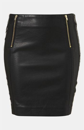 Topshop Faux Leather Miniskirt