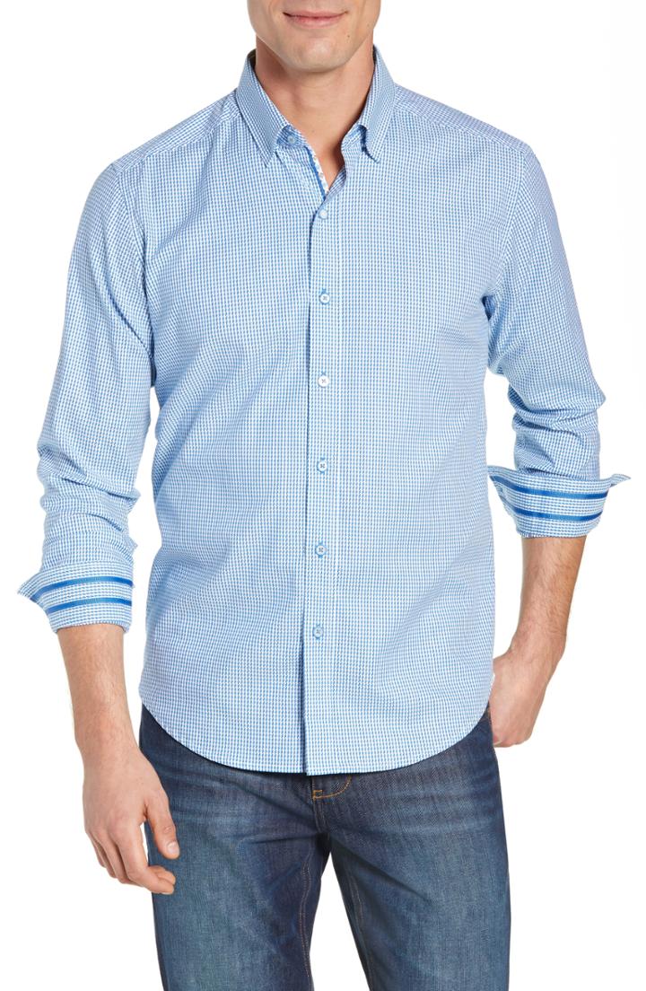 Men's Robert Graham Logan's Circle Tailored Fit Sport Shirt, Size - Blue