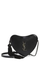 Saint Laurent Sac Coeur Leather Crossbody Bag - Black