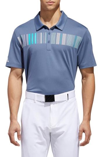 Men's Adidas Golf Ultimate Fashion Tech Polo - Blue