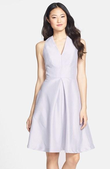 Women's Alfred Sung V-neck Dupioni Cocktail Dress - Grey