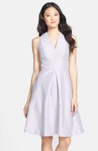 Women's Alfred Sung V-neck Dupioni Cocktail Dress - Grey