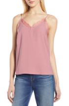 Petite Women's Halogen Lace Trim Camisole, Size P - Pink