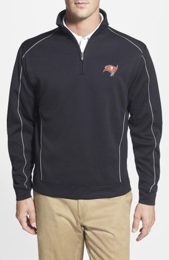 Men's Cutter & Buck Tampa Bay Buccaneers - Edge Drytec Moisture Wicking Half Zip Pullover