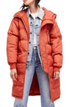Women's Free People Raglan Long Puffer Coat - Orange