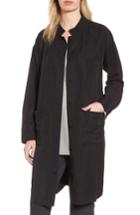 Women's Eileen Fisher Long Tencel & Linen Jacket, Size - Black