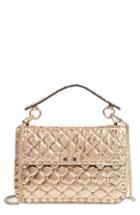 Valentino Matelasse Rockstud Spike Leather Top Handle Bag -