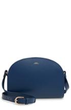 A.p.c. Sac Demi Lune Leather Shoulder Bag - Blue