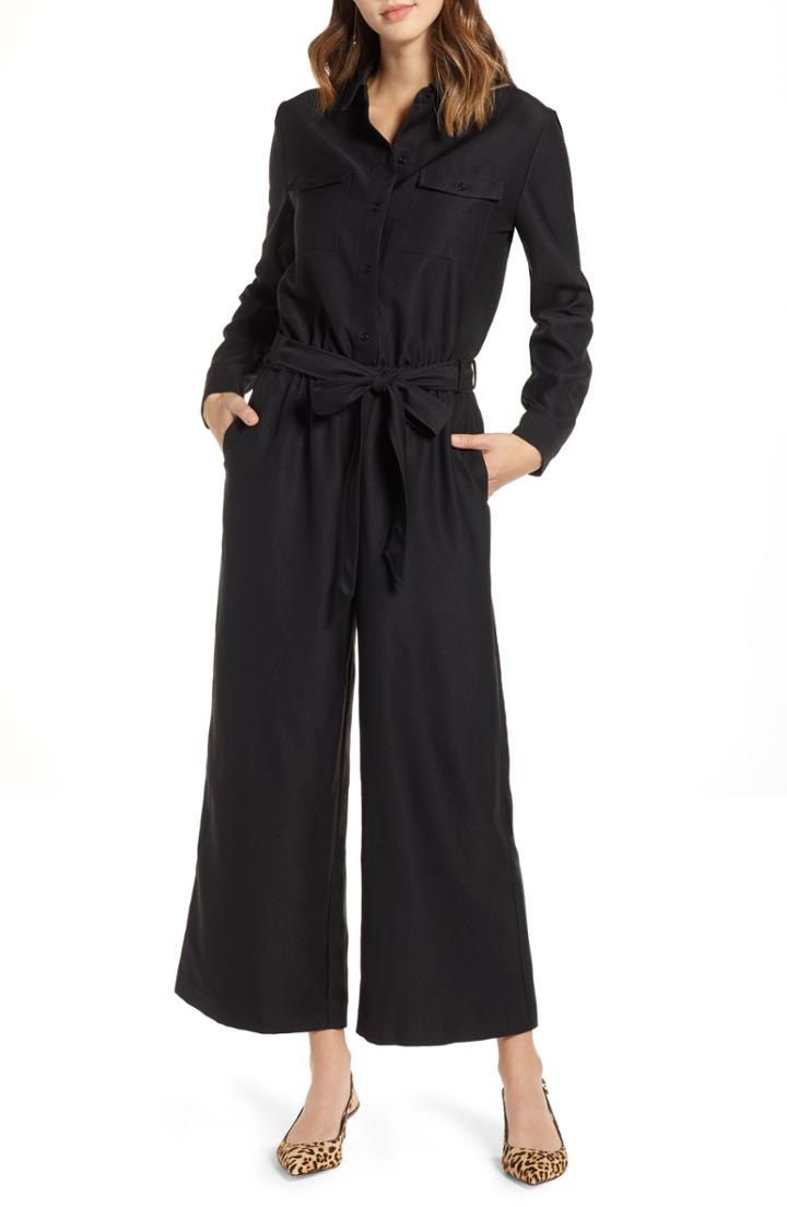 Women's 1901 Tie Front Jumpsuit - Black