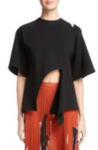 Women's Proenza Schouler Asymmetrical Jersey Top - Black