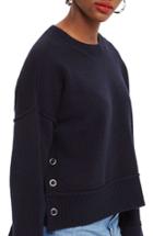 Women's Topshop Mo Seam Detail Popper Sweater Us (fits Like 0-2) - Purple