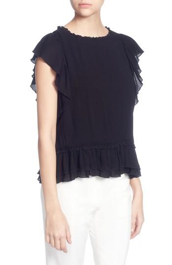 Women's Catherine Catherine Malandrino Hollis Ruffled Top - Black