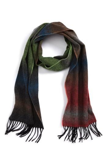 Men's Paul Smith Fade Stripe Wool & Cashmere Scarf, Size - Green