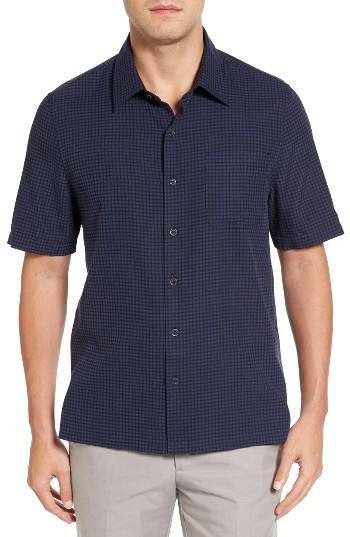 Men's Nat Nast Julep Regular Fit Silk & Cotton Sport Shirt - Blue