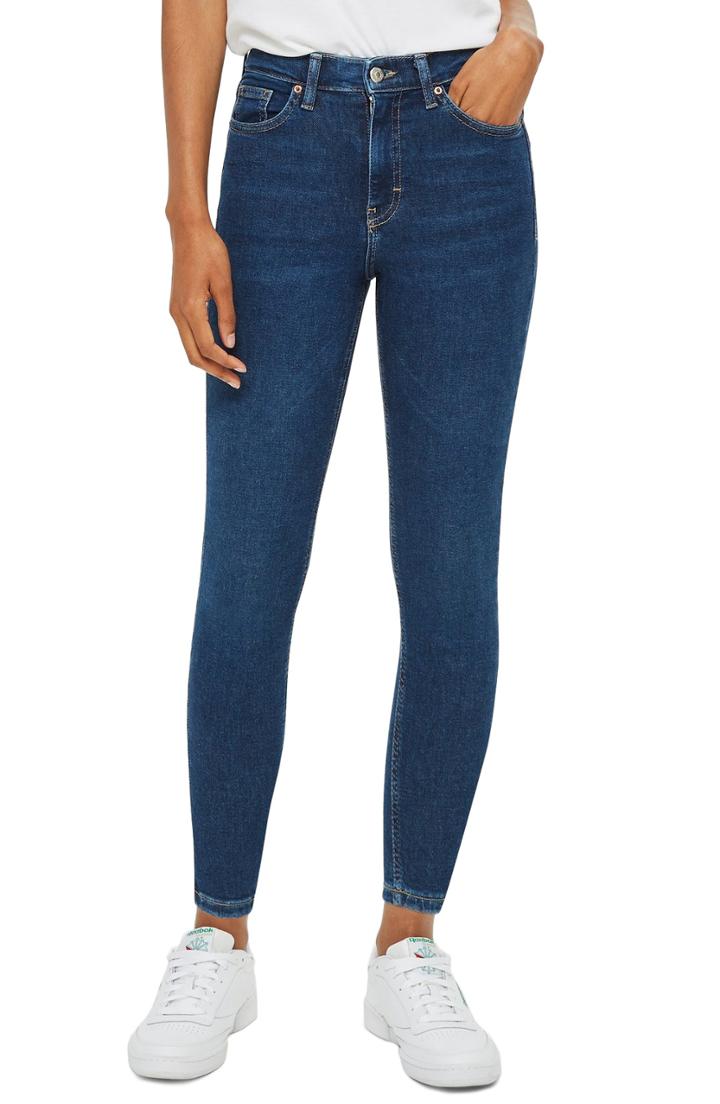 Petite Women's Topshop Jamie Skinny Jeans W X 28l (fits Like 23w) - Blue