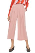 Women's Topshop Ivy Crop Wide Leg Trousers Us (fits Like 0) - Pink