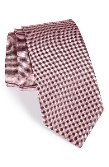 Men's Ermenegildo Zegna Geometric Silk Tie, Size - Burgundy