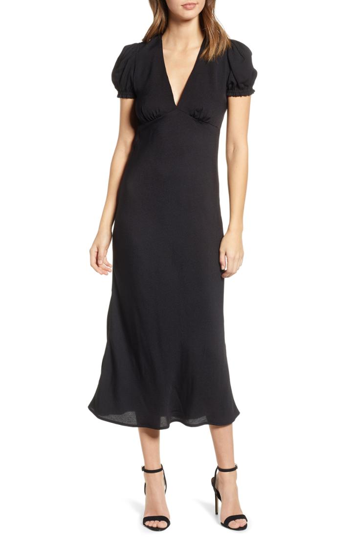 Women's Afrm Palma Midi Dress - Black