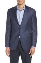 Men's Peter Millar Classic Fit Houndstooth Wool Sport Coat S - Blue