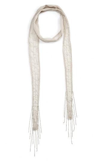 Women's Tasha Chain Fringe Skinny Scarf, Size - Grey