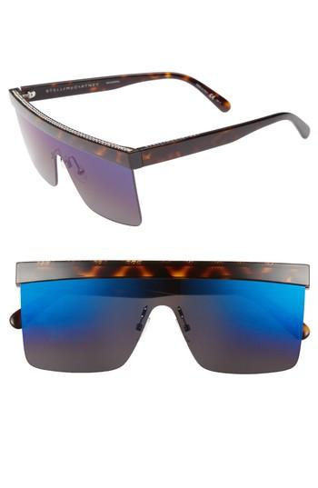 Women's Stella Mccartney 99mm Shield Sunglasses - Shiny Dark Havana