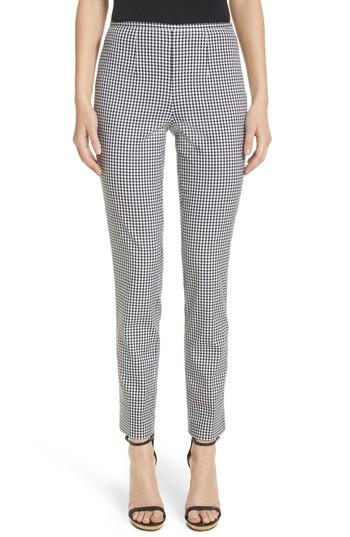Women's Michael Kors Gingham Stretch Cotton Pants - Black