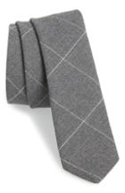 Men's Eleventy Windowpane Wool Skinny Tie