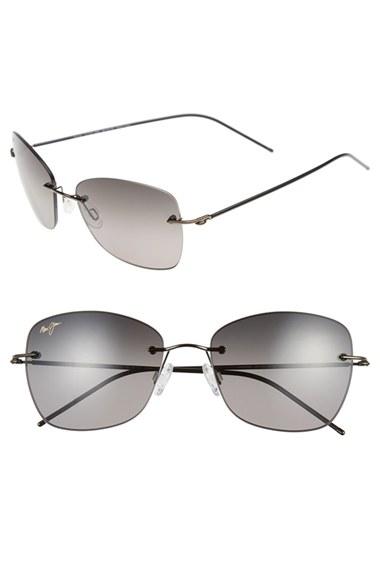 Women's Maui Jim Apapane 55mm Polarizedplus2 Rimless Sunglasses -