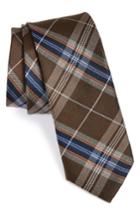 Men's 1901 'z-plaid' Silk Tie, Size - Brown