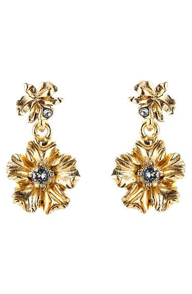 Women's Oscar De La Renta Crystal Bouquet Drop Earrings