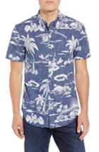 Men's Reyn Spooner My Private Isle Fit Sport Shirt, Size Small - Blue
