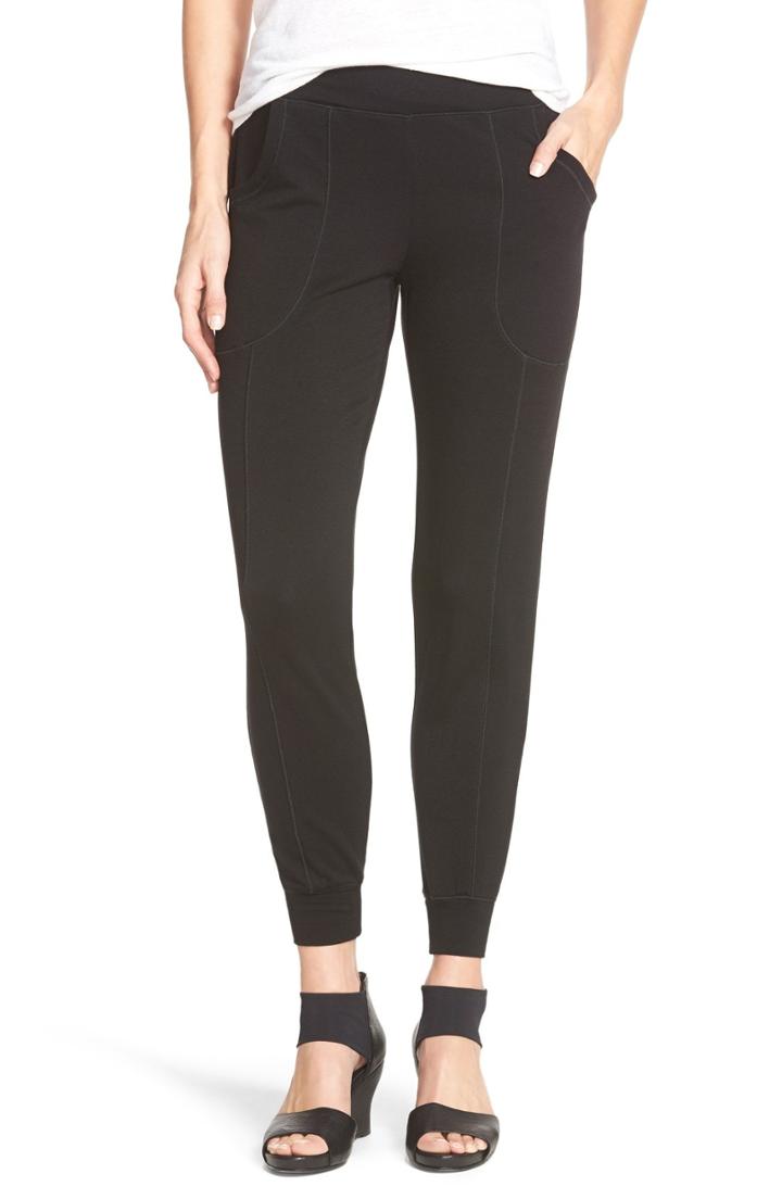 Women's Eileen Fisher Slouchy Fleece Knit Pants - Black