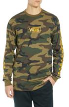 Men's Vans Check Print Long Sleeve Camo T-shirt